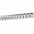 Williams Socket Set, 12 Pieces, 1/4 Inch Dr, Shallow, 1/4 Inch Size JHW30925